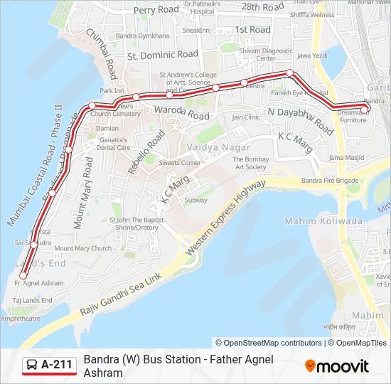 A211 Route: Schedules, Stops & Maps - Bandra (W) Bus Station (Updated)