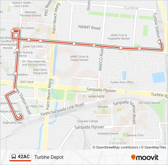 42AC Route: Schedules, Stops & Maps - Turbhe Depot (Updated)