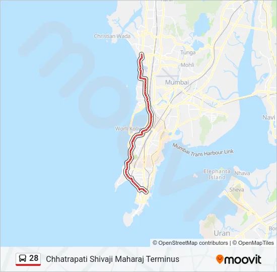 28 Bus Line Map
