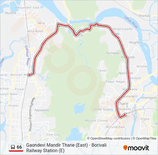 66 Bus Line Map