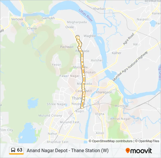63 Bus Line Map