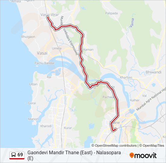69 Route Schedules Stops Maps Gaondevi Mandir Thane East Updated 
