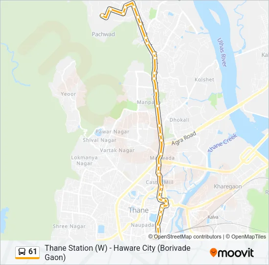 61 Bus Line Map