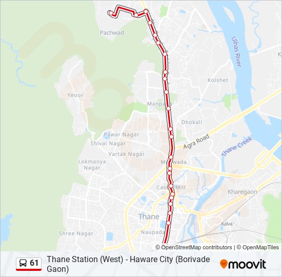 61 Bus Line Map