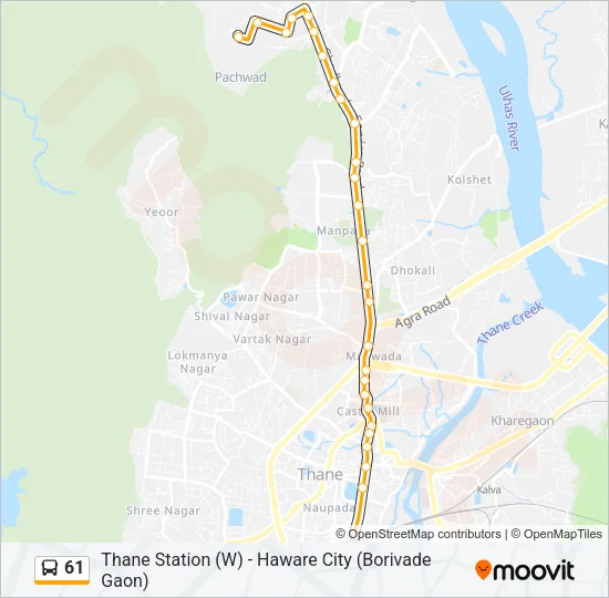 61 Bus Line Map