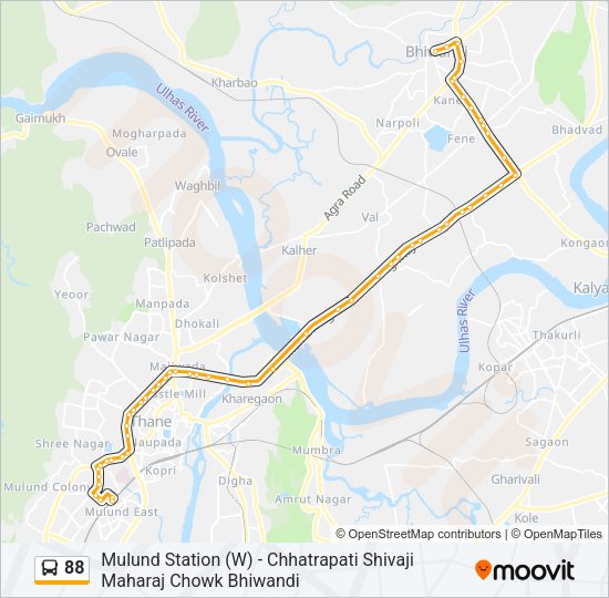 88 Bus Line Map