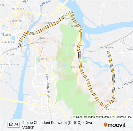 74 bus Line Map