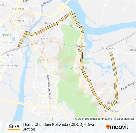 74 Bus Line Map