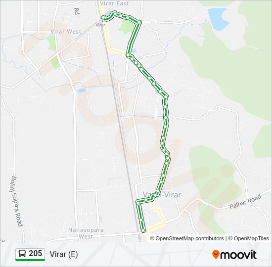 205 bus Line Map