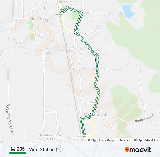 205 bus Line Map