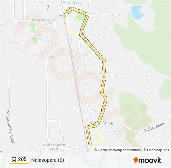 205 Bus Line Map