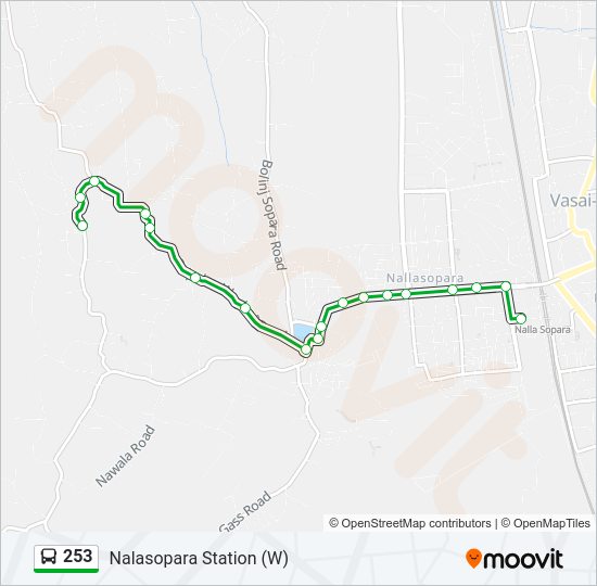 253 bus Line Map