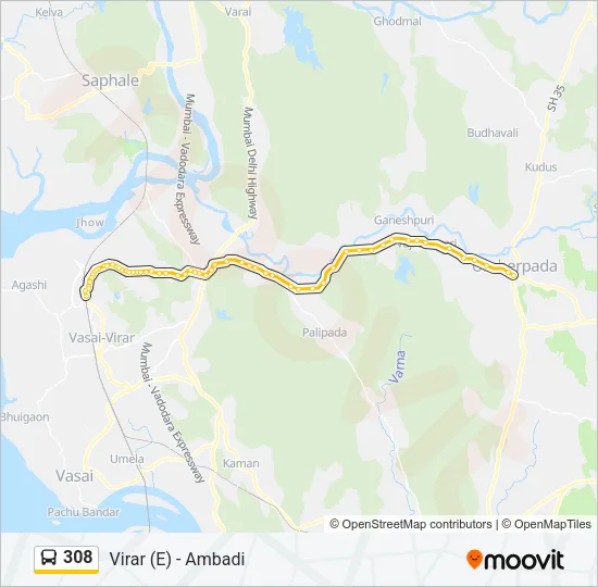 308 Bus Line Map