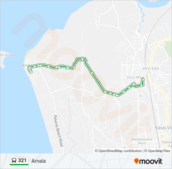 321 bus Line Map