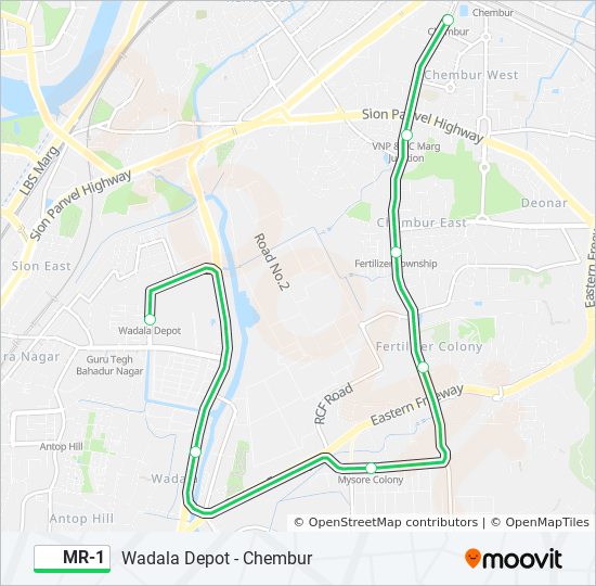 MR-1 light rail Line Map