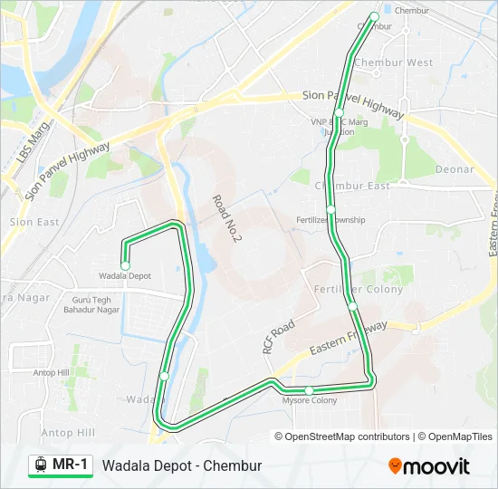 MR-1 Light Rail Line Map