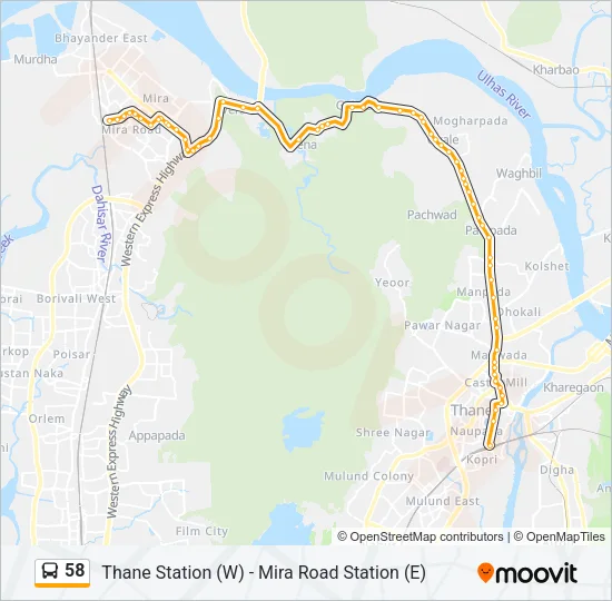 58 Bus Line Map