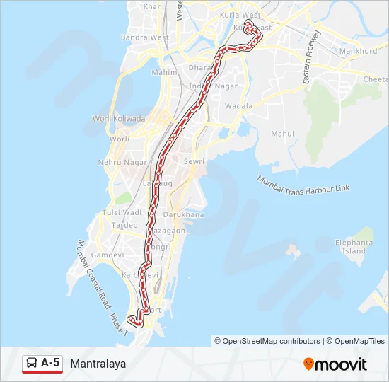 A-5 Bus Line Map