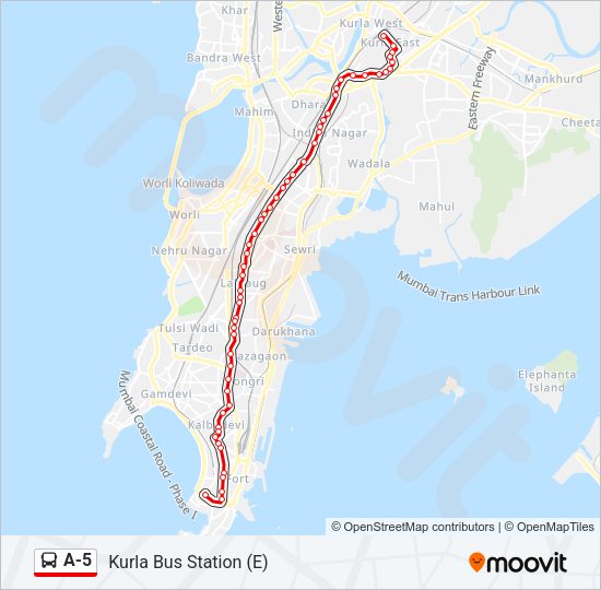 A-5 bus Line Map