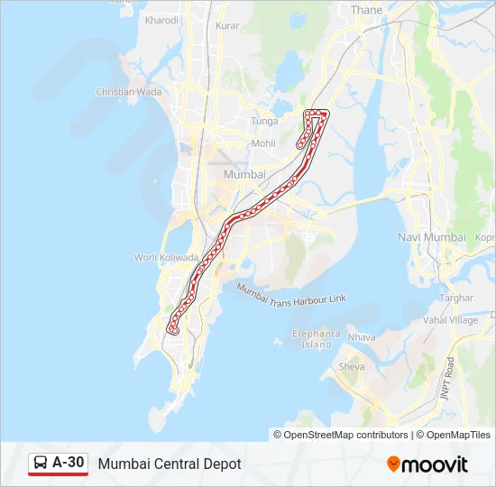 A-30 Bus Line Map