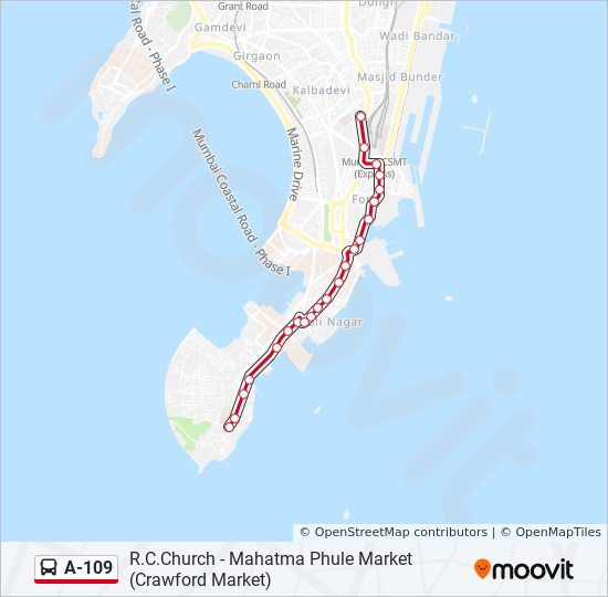 A-109 bus Line Map