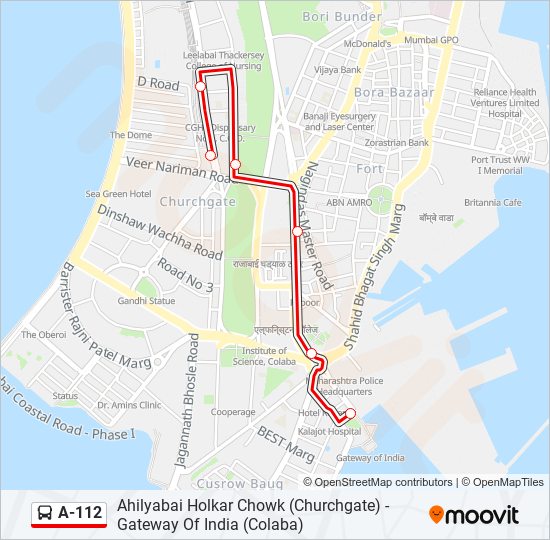 A-112 bus Line Map