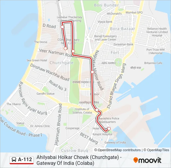 A-112 Bus Line Map
