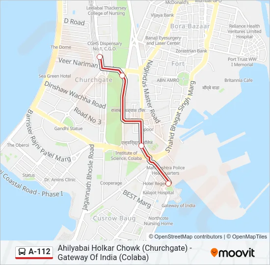 A-112 Bus Line Map