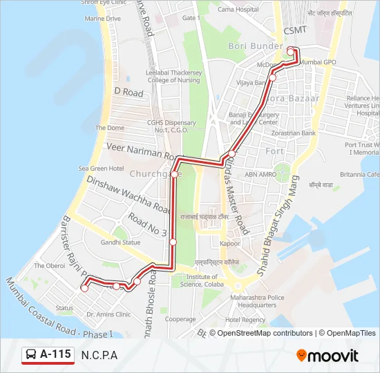 A-115 Bus Line Map