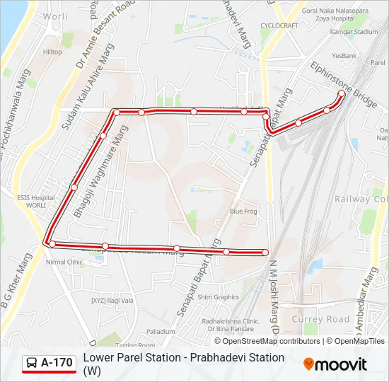 A-170 Bus Line Map