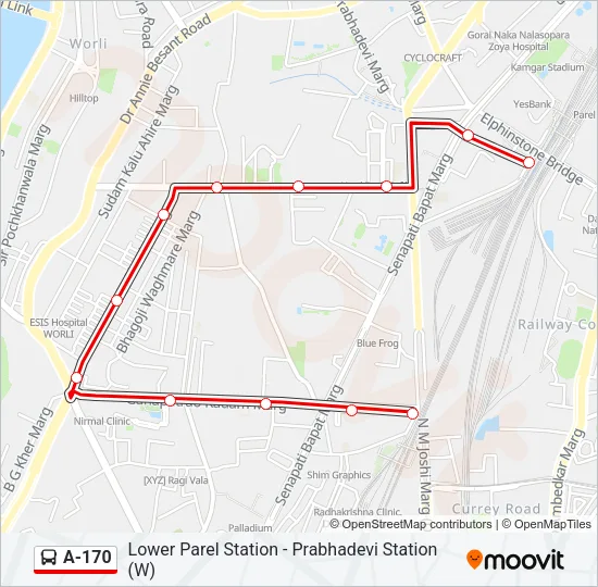 A-170 Bus Line Map