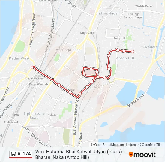 A-174 Bus Line Map