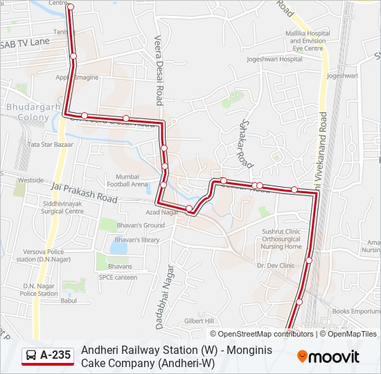 A-235 bus Line Map