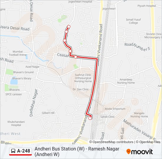 A-248 Bus Line Map