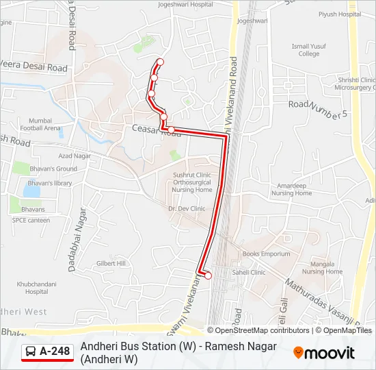 A-248 Bus Line Map