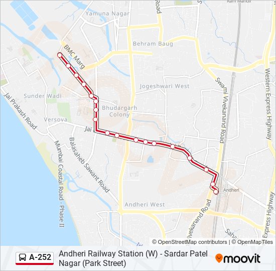 A-252 bus Line Map