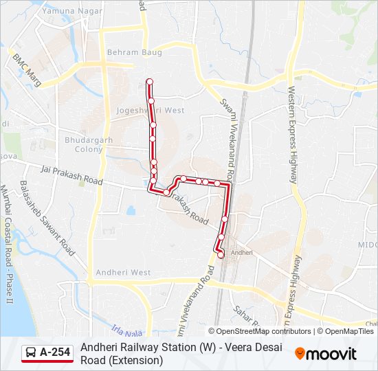 A-254 bus Line Map