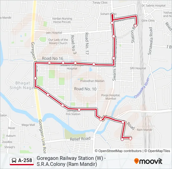 A-258 Bus Line Map