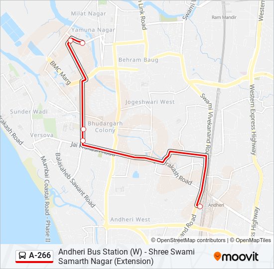 A-266 bus Line Map