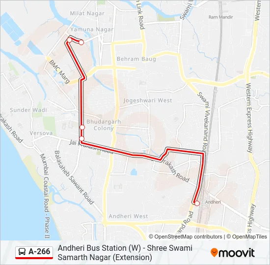 A-266 Bus Line Map