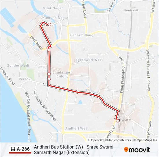 A-266 Bus Line Map