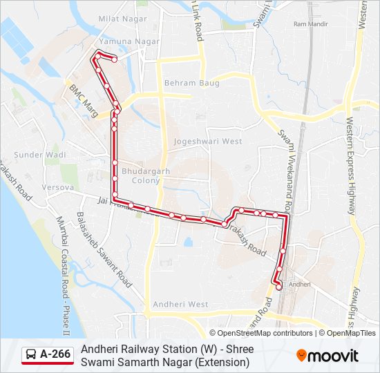 A-266 bus Line Map