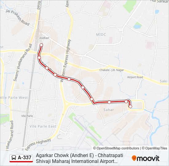 A-337 bus Line Map