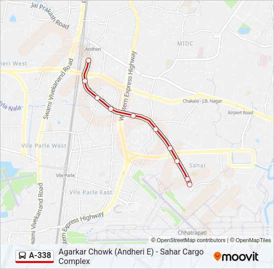 A-338 Bus Line Map