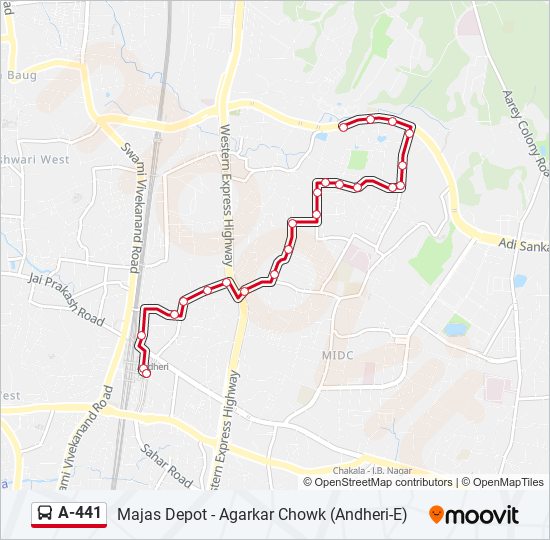A-441 bus Line Map