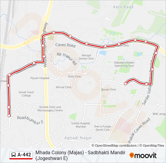 A-442 Bus Line Map