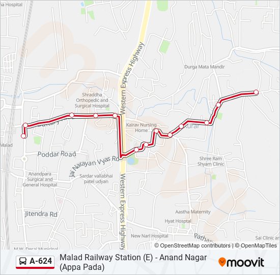 A-624 bus Line Map