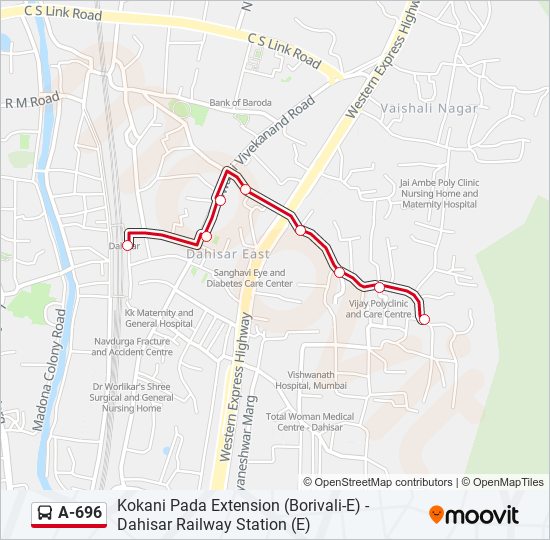 A-696 bus Line Map