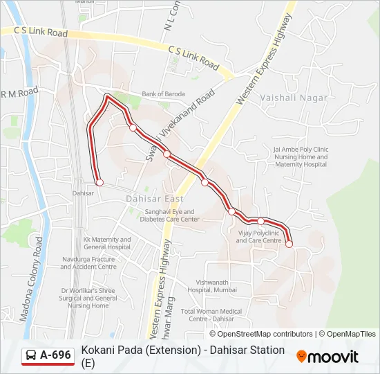A-696 Bus Line Map