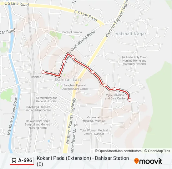 A-696 Bus Line Map